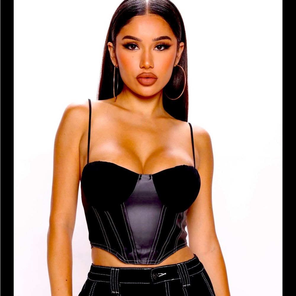Careless Night Bustier Top - Black